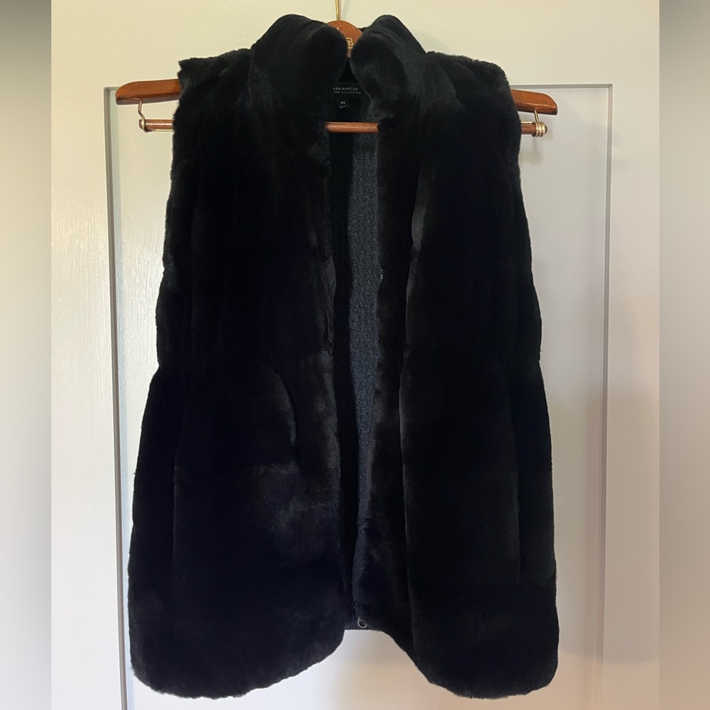 Vintage Neiman Marcus cashmere collection fur vest xs Vintage